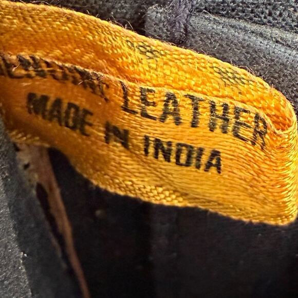 Vtg Leather Crossbody Bag Mirror Hand Painted Animals Floral Artsy Boho - Picture 3 of 13